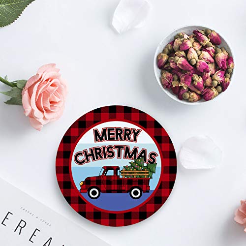 Chic D Absorbent Drink Coasters Merry Christmas, Funny Stone Ceramic Coasters Set - Grill Parts America