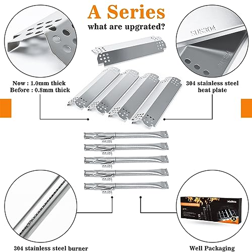 Hisencn 304 Stainless Steel Grill Parts Kit for Home Depot Nexgrill 720-0830H, 5 Burner 720-0888 720-0888N 720-0888S Gas Grill, Grill Burner, Heat Plate Replacement Parts - Grill Parts America