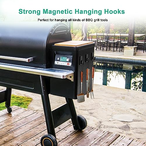 Magnetic Grill Hooks, Pellet Smoker Tool Hook with Strong Neodymium Magnet, Non Slip, Compatible with Pellet Grill Smokers Such as Traeger, Pit Boss, Z Grills, Camp Chef - Grill Parts America