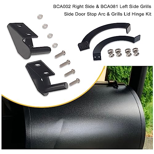 Braveboy Grills Side Door Stop Arc & Grills Lid Hinge Kit Compatible with Traeger Grills, Traeger Pellet Grills, Include One Left Side And One Right Side Hinge/Door Stop Arc BCA002 Right Side BCA081 Left Side - Grill Parts America