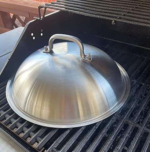 Griddle Accessories - Heavy Duty 12 Inch Round Basting Cover - Stainless Steel - Cheese Melting Dome and Steaming Cover - Best for Use in Flat Top Grill Cooking Indoor or Outdoor, 0.6mm Thickness - Grill Parts America