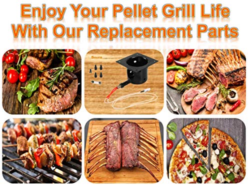 Heavy Duty Steel Porcelain-Enameled Fire Burn Pot and Hot Rod Ignitor Kit Replacement Parts for Traeger & Pit Boss Wood Pellet Grill ,Also Fit For Pellet Pro & Z Grills Wood Pellet Grill Smoker - Grill Parts America