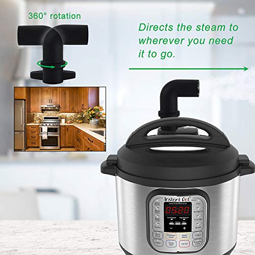 LONAGE Steam Diverter Accessory for Pressure Cooker, Food-Safe Silicone, Steam  Release Accessory for Instant Pot Duo/Duo Plus/Ultra/Smart Models, 360°  Rotating Design to Redirect Steam (Black)