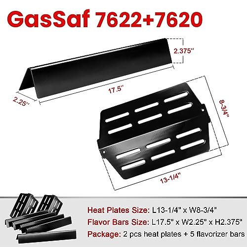 GasSaf 7620 Flavorizer Bar, 7622 Heat Deflectors Replacement for Weber 7621 65505 Genesis 300 Series E310 E320 E330 S310 S320 S330 Grill Part with Front Control Knobs (2011 & Newer) - Grill Parts America