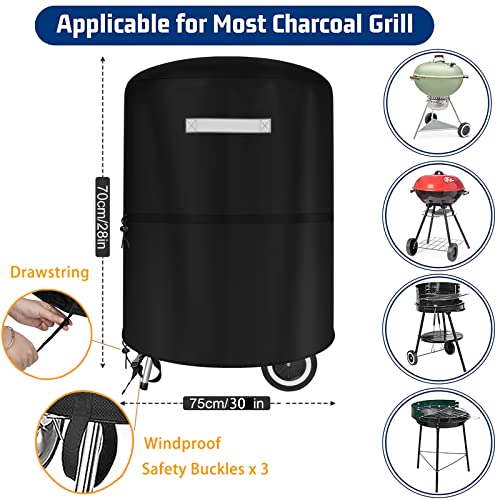 Charcoal Grill Cover for Weber 22 Inch Kettle Grill Accessories, Heavy Duty Waterproof BBQ Cover, UV & Dust & Rip-Proof, Barbecue Cover & Gas Grill Covers for Weber Char-Broil Charcoal Kettle Grills - Grill Parts America