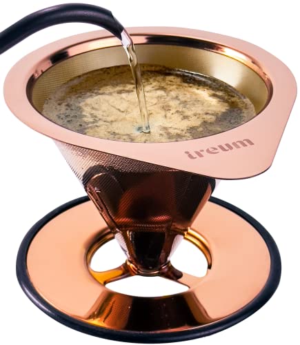 ireum Gourmet Pour Over Coffee Maker – Twill-Mesh, Paperless, Pour Over Drip Coffee Filter & Nonslip Silicone Base, 8oz. - Kitchen Parts America