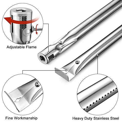 PatioGem Replacement Kit Grill Parts for Kenmore, Porcelain Steel Heat Plate 14 15/16 Grill Repair Kit Compatible with Kenmore, Heat Diffuser, Carryover, Burner 146.16142210 146.34611410 146.46372610 - Grill Parts America