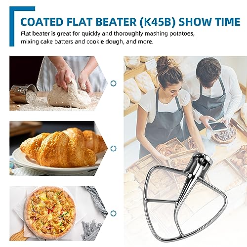 Flat Beater K45B Kitchen Mixer Aid Paddle Stainless Steel for 4.5 Quart Stainless Steel Bowl,Tilt-Head Stand Mixer Beater 1-year warranty - Grill Parts America