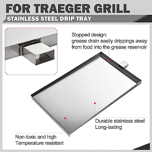 SUB025 Drip Tray for Traeger Grill Parts TFB29PLB Traeger Tailgater 20 Drip Pan Bronson 20 Junior Elite 20 Pellet Grill Grease Tray TFB30KLF BBQ055 Traeger Smoker Grill Parts Traeger BBQ Drip Tray - Grill Parts America