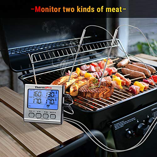 ThermoPro TP-17 Dual Probe Digital Cooking Meat Thermometer Large LCD Backlight Food Grill Thermometer - Grill Parts America