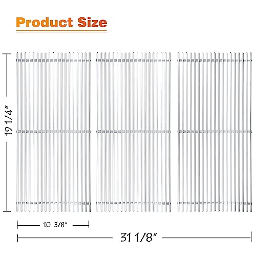 Hisencn Replacement Parts for Ducane 30400042, 30400043, 30558501 Gas Grill,Stainless Steel Burner Tube, Heat Plates Tent Shield, 19 3/4'' Cooking Grid Grates for Ducane 5 Burner Replacement Parts - Grill Parts America