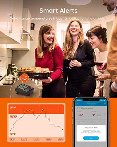 Govee Bluetooth Meat Thermometer, 230ft Range Wireless Grill Thermometer Remote Monitor with Temperature Probe Digital Grilling Thermometer with Smart Alerts for Smoker Cooking BBQ Kitchen Oven - Grill Parts America