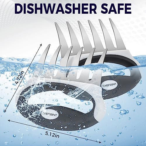 Meat Shredder Claws with Ultra-Sharp Blades for Shredding Meat, Lift, Handle, and Cut - CHEFSSPOT Chicken Shredder Turkey Lifters - Heat Resistant Grill Accessories -BBQ Grilling Gifts for Men & Women - Grill Parts America