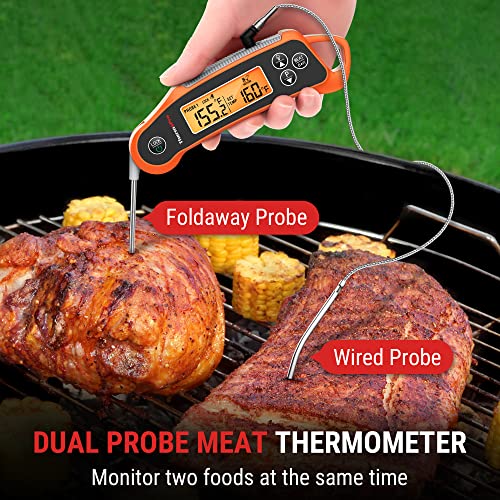 ThermoPro TP710 Instant Read Meat Thermometer Digital for Cooking, 2-in-1 Waterproof Kitchen Food Thermometer with Dual Probes and Dual Temperature Display for Oven, Grilling, Smoker & BBQ - Grill Parts America