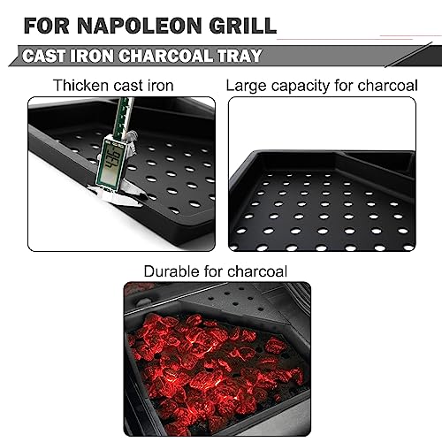 Charcoal Tray Grill Replacement Parts for Napoleon Grill Parts Prestige 500 67732 Charcoal Holder Prestige Pro 500 665 Lex 485 Parts Charcoal Basket Wood Chip Pan Charbroil Gas 2 Coal Smoke Box Parts - Grill Parts America