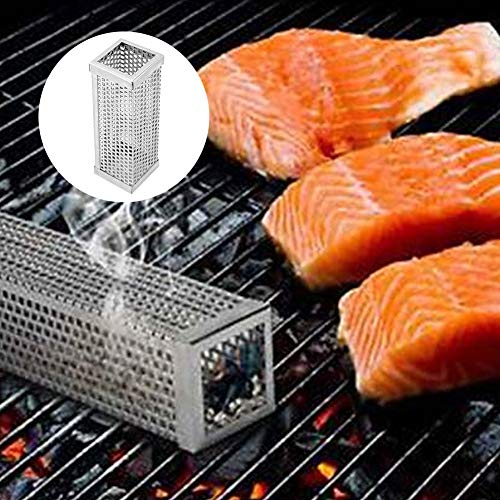 Liyeehao Pellet Smoker Tube, Stainless Steel BBQ Wood Pellet Tube Smoker Square BBQ Grill Smoker Tube Tools Outdoor Barbecue Accessory for Grilled Foods - Grill Parts America