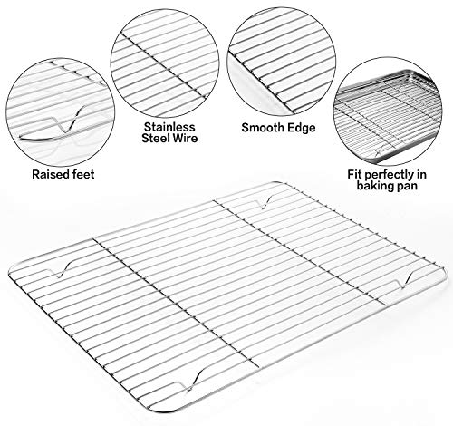Stainless Steel Baking Sheet Tray Cooling Rack with Silicone Baking Mat Set - Kitchen Parts America