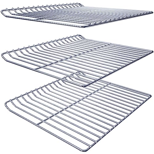 Hisencn Cooking Grate Replacement Parts for Masterbuilt Electric Smoker 40 Inch, 19.69" x 12.2" Chrome Plated Grill Grids Masterbuilt MB20070115 Smoker Grates Replacement, 3 Pack - Grill Parts America