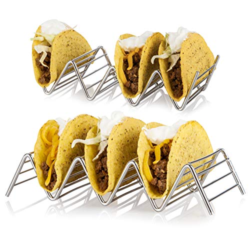 Stainless Steel Taco Holder Stand: 2 Wire Metal Tray Holders - Grill Parts America