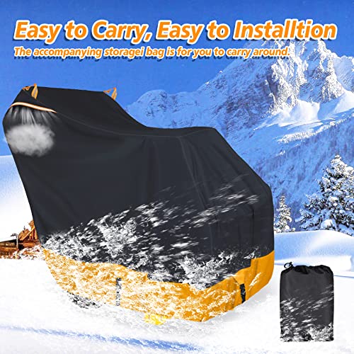 XYZCTEM Snow Blower Premium Cover 420D Marine Grade Fabric, Universal Fit Snow Blower Cover, Covers Snow Blowers Against Water, UV, Wind, Outdoor Protection (Orange) - Grill Parts America