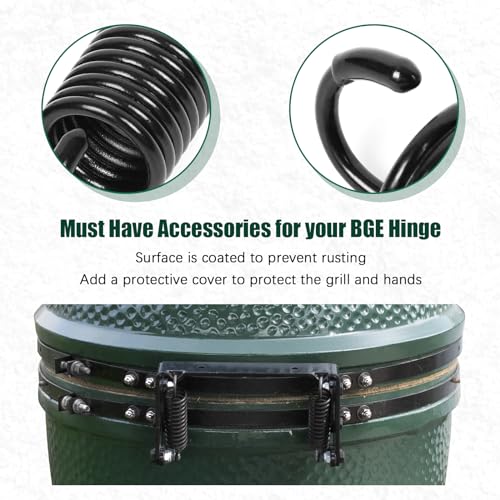 Mydracas Hinge Springs for Big Green Egg Accessories for Old and New Hinges,Large Big Green Egg Band Spring Replacement,Black Large Band Spring — Set of 2 - Grill Parts America