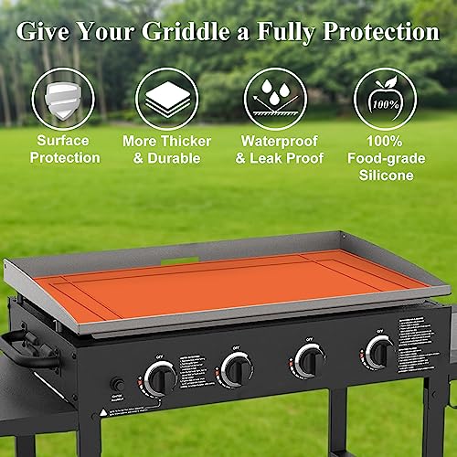 HONSREO 36" Griddle Mat for Blackstone 36/30/28 Inch, Food Grade Silicone Grill Protective Mat, All Season Grill Protector Cover, Cuttable and Customizable - Grill Parts America