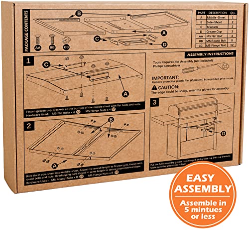 Grease Tray with Catch Pan - Universal Drip Pan for 4/5 Burner Gas Grill Models from Dyna Glo, Nexgrill, Expert Grill, Kenmore, BHG and More - Galvanized Steel Grill Replacement Parts(24"-30") - Grill Parts America