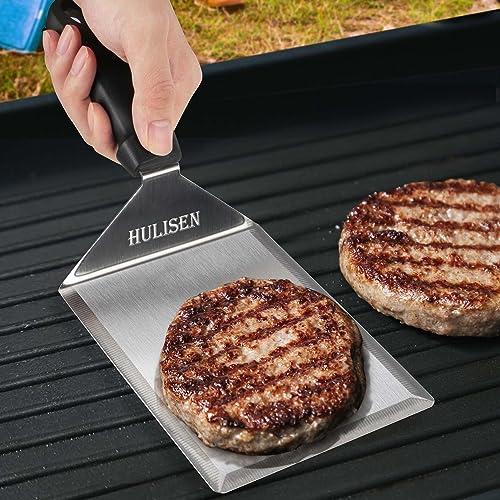 HULISEN Burger Press Kit, Stainless Steel Burger Smasher and Grill Burger Spatula, Griddle Accessories for Blackstone, Hamburger Press for Griddle Flat Top Grill Cooking Barbeque Steak Meat - Grill Parts America