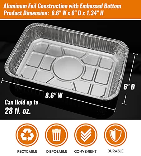 NUPICK 30 Pack 6415 Drip Pans Compatible for Weber Spirit Series, Genesis Series, Q Series Grills, Disposable Aluminum Foil Grease Trays, 8.5" x 6" - Grill Parts America