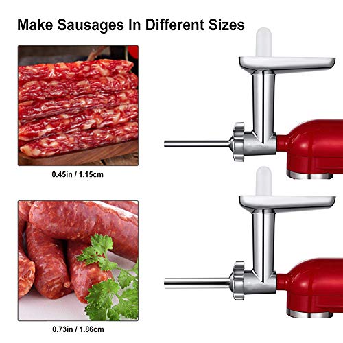 Food Meat Grinder Attachment Stainless Steel Sausage Stuffer Tubes Compatible with Size 5 Meat Grinder/Stand Mixers Machinery Parts - Kitchen Parts America
