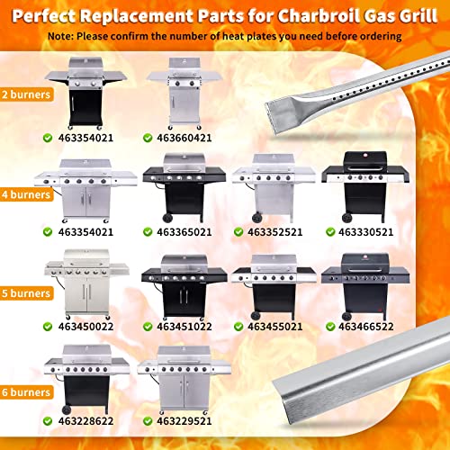 Hisencn Grill Parts for Charbroil Performance 4 Burner Gas Grill 463365021 463365522 463352521, 5-Burner 463450022, 2 Burner 463630021, Heat Tent G325-0002-W1, Grill Burners G327-2100-W1 - Grill Parts America