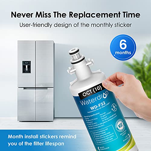 Waterdrop ADQ36006101 Replacement for LG® LT700P® Refrigerator Water Filter, Kenmore® 9690, 469690, ADQ36006102, LFXS30766S, LFXS24623S, FML-3, RFC1200A, RWF1200A, WSL-3, 3 Filters, Package may vary - Grill Parts America