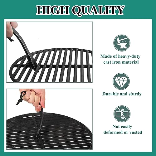 FIRELOOP 2 Set of Heavy Cast Iron Grill Grate Lifter Gripper Barbeque Grid Lifter Fit for Kamado Grill Joe Big Green Egg Accessories 2 Pack Grill Grate Lifter for Charcoal Grill Primo Louisiana Weber - Grill Parts America