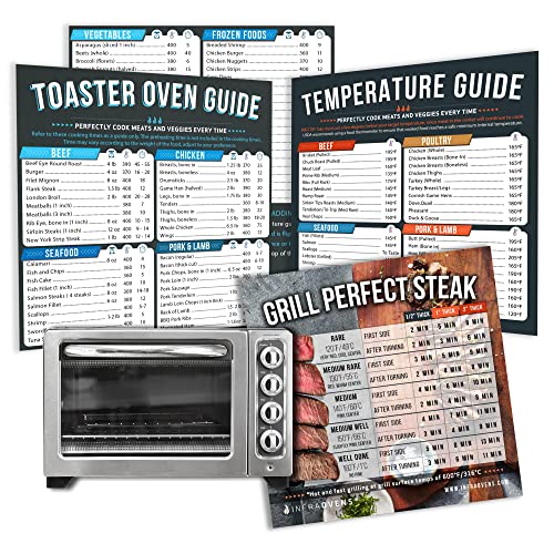 Toaster Oven Cheat Sheet Cooking Times Chart Magnet Accessories, Baking & Grilling Cookbooks, Food Temperature Guide Compatible with Breville, Cuisinart, Oster, Hamilton Beach, Kitchenaid +More - Kitchen Parts America