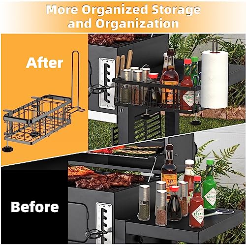 Blibly Griddle Caddy for Blackstone Griddle Accessories, Space Saving Outdoor Grill Accessories Storage Box, BBQ Caddy for 28"/36" Blackstone Griddles, Gas/Charcoal Grill, with a Paper Towel Holder - Grill Parts America