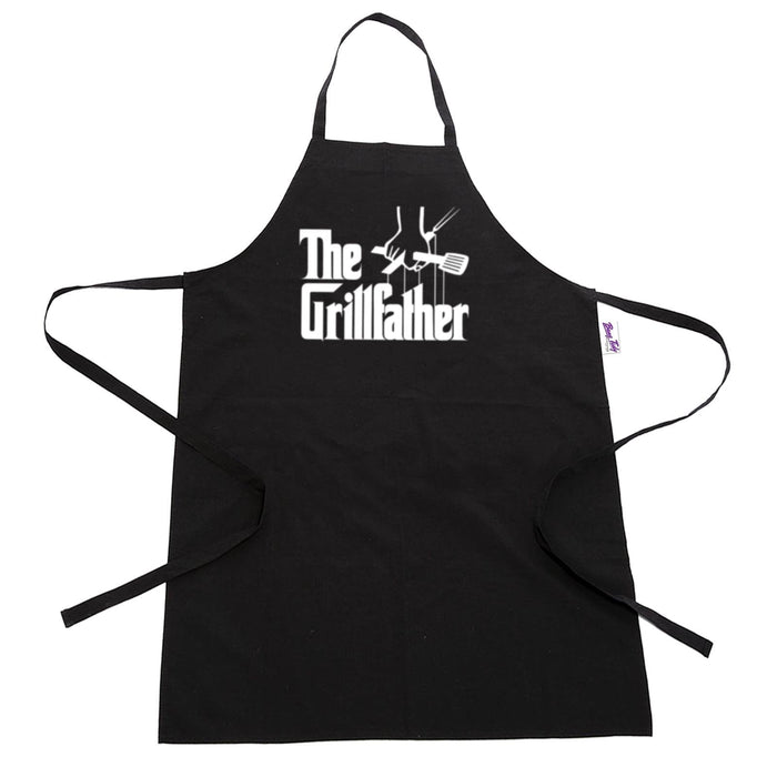 BBQ Apron Funny Grill Aprons for Men The Grillfather Men's Grilling Gifts Black - Grill Parts America