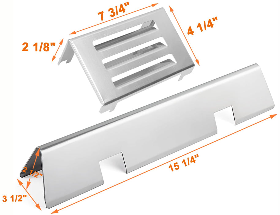 Grill Replacement Parts for Weber Spirit 2 Grill Parts GS4 Spirit II E210 S210 E220 S220 Parts for Weber GS4 Spirit 2 Flavorizer Bars 7635 67045 68842 69796 &Weber Heat Deflector 67060 Stainless Steel - Grill Parts America