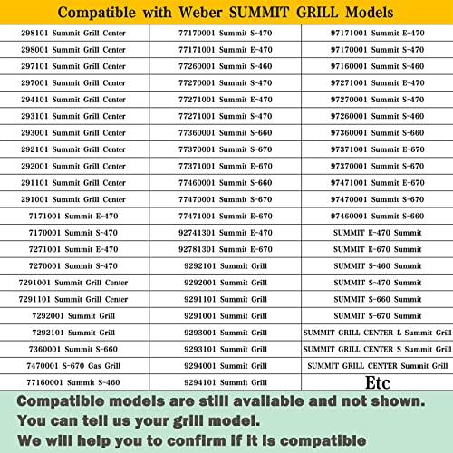 Upgraded 91538 Gas Grill Lighted Control Knobs(OEM) , 91538 Knob Compatible with Weber Summit 400/600 Grills Manufactured 2012 and Later, Fit for E-470/670, S-460/470/660/670 etc. 10 Year Warranty - Grill Parts America