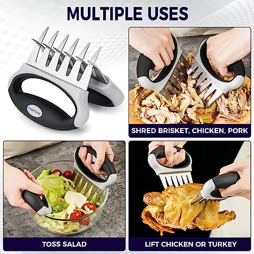 Meat Shredder Claws with Ultra-Sharp Blades for Shredding Meat, Lift, Handle, and Cut - CHEFSSPOT Chicken Shredder Turkey Lifters - Heat Resistant Grill Accessories -BBQ Grilling Gifts for Men & Women - Grill Parts America