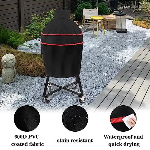 Grill Cover, 22 Inch BBQ Cover Fit Kamado Joe Junior Grill, Waterproof Outdoor Grill Covers for Minimax & Small Big Green Egg Accessories - Grill Parts America