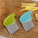Crinkle Cutter, Stainless Steel Waffle Fry Cutter, Wavy Chopper for Veggies Potato Carrots Butter Lettuce, 2 PCS(Green and Blue) - Kitchen Parts America