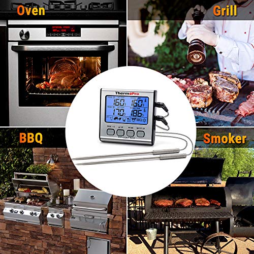 ThermoPro TP-17 Dual Probe Digital Cooking Meat Thermometer Large LCD Backlight Food Grill Thermometer - Grill Parts America