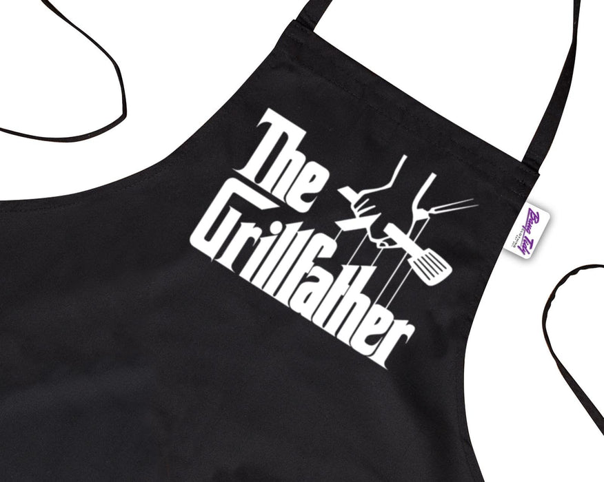 BBQ Apron Funny Grill Aprons for Men The Grillfather Men's Grilling Gifts Black - Grill Parts America