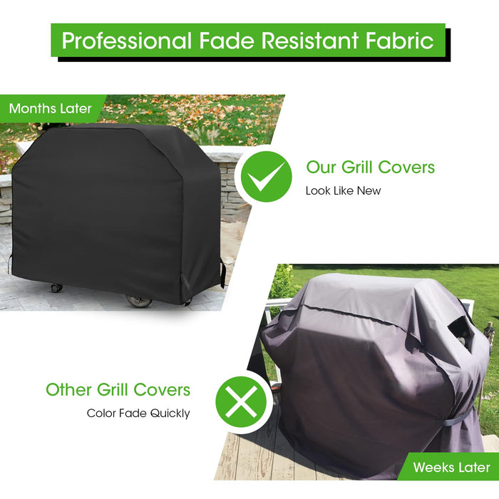 Mightify Grill Cover 55-Inch, Heavy Duty Waterproof Gas Grill Cover, Outdoor Fade & UV Resistant Barbecue Cover, All Weather Protection BBQ Grill Cover for Weber, Brinkmann, Char Broil Grills, etc - Grill Parts America