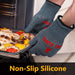 ZOPTIL Oven Gloves Grill Gloves, 1472℉ Heat Proof Non-Slip Grill Oven Gloves with Fingers, Men & Women BBQ Accessories for Cooking, Barbecuing, Baking, Kitchen and Cutting - 1 Pair - Grill Parts America