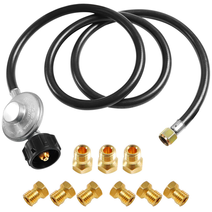 Drkerr 233302 Natural Gas to Propane Conversion Kit for Weber Genesis or Spirit Grill, Weber Propane Conversion Kit Includes Propane Regulator Hose and 9 Brass Jet Orifices in 3 Sizes - Grill Parts America