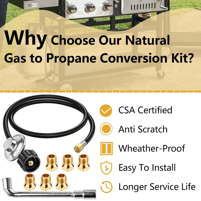 Upgraded 23080901 Natural Gas to Propane Conversion Kit Compatible with Weber Genesis or Genesis II Grill, Conversion Kit From Natural Gas to Propane with 6 Orifices for Genesis or Genesis II Grills - Grill Parts America