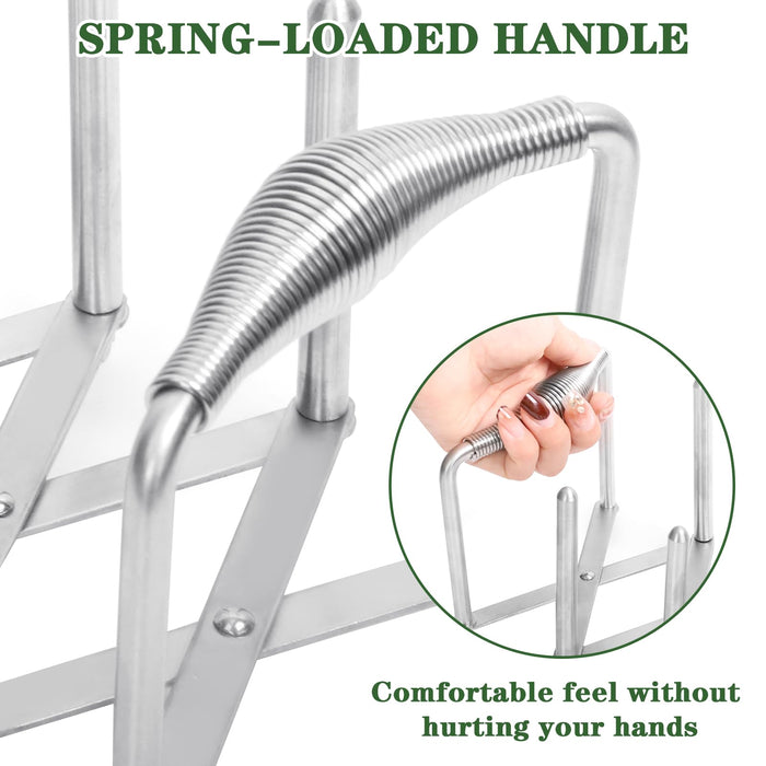 Roast Rib Holder for Kamado Joe Junior Grill, Stainless Steel Telescopic Rib Rack Holds up to 6 Full Racks of Ribs for Smoking for Minimax Big Green Egg - Grill Parts America