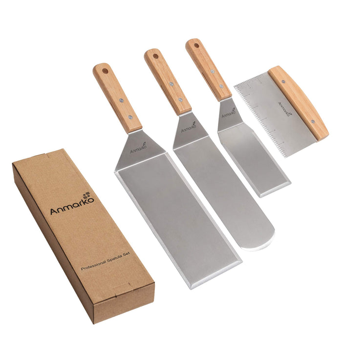 Anmarko Stainless Steel Metal Spatula Set - Grill Parts America