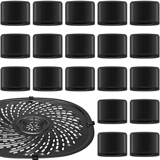 16 Pieces Air Fryer Rubber Bumpers Black Air Fryer Rubber Pieces Air Fryer Replacement Parts Silicone Accessories Rubber Non-Scratch Protective Covers for Air Fryer Grill Pan, 0.6 x 0.44 x 0.18 Inch - Grill Parts America